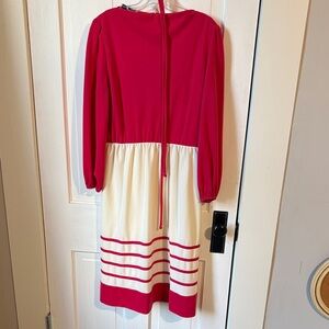 VTG‎ Toni Todd Elegant Red and Cream Women's Dress
